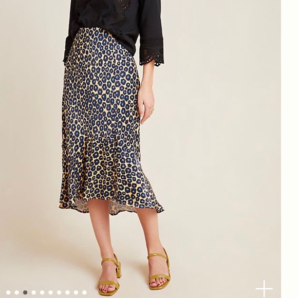 Anthropologie Dresses & Skirts - NWT! ANTHROPOLOGIE Leopard Print Bias Midi Skirt